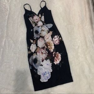 Floral dress - black